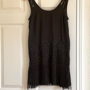 Super cute,XS Black Free People Flapper style cocktail dress with lace details.